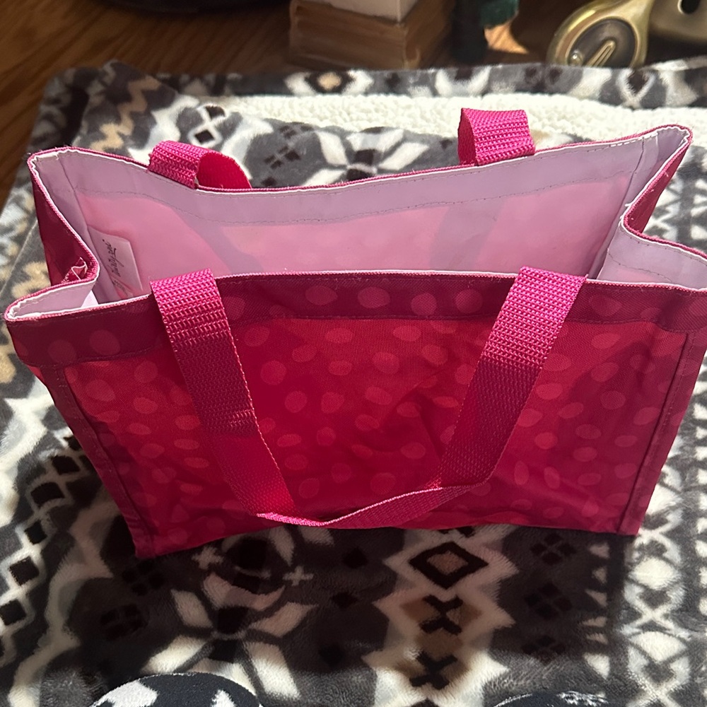 Thirty-One Pink Polka Dot Tote - Picture 1 of 9